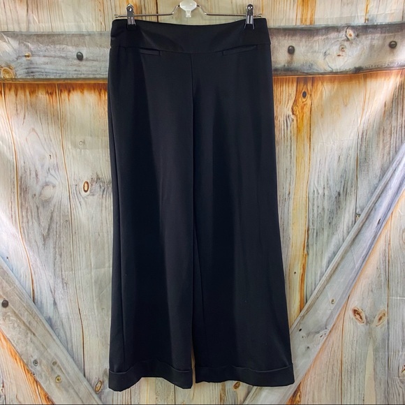 New York & Company Pants - EUC New York & Co Stretchy Cottony Wide Leg Elastic Waist Pants Black Small